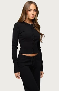 Edikted Montanna Rib Knit Cardigan