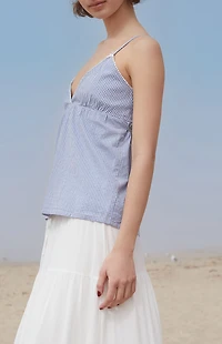 John Galt Blue & White Gingham Edith Tank Top