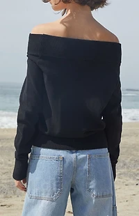 John Galt Black Renata Off-The-Shoulder Sweater