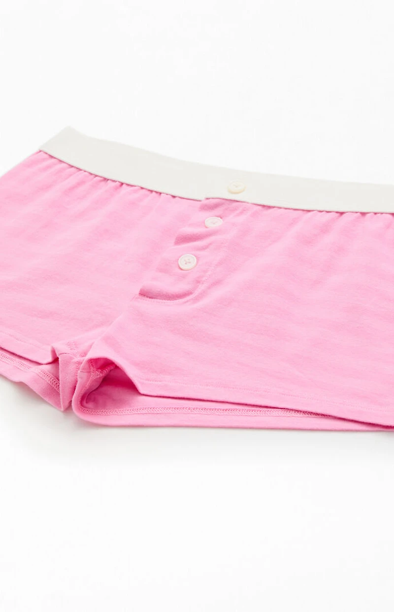 John Galt Pink Striped Pajama Boyshorts