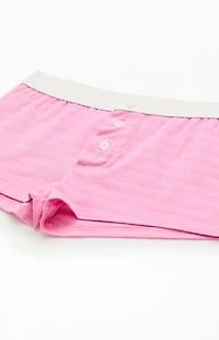 John Galt Pink Striped Pajama Boyshorts