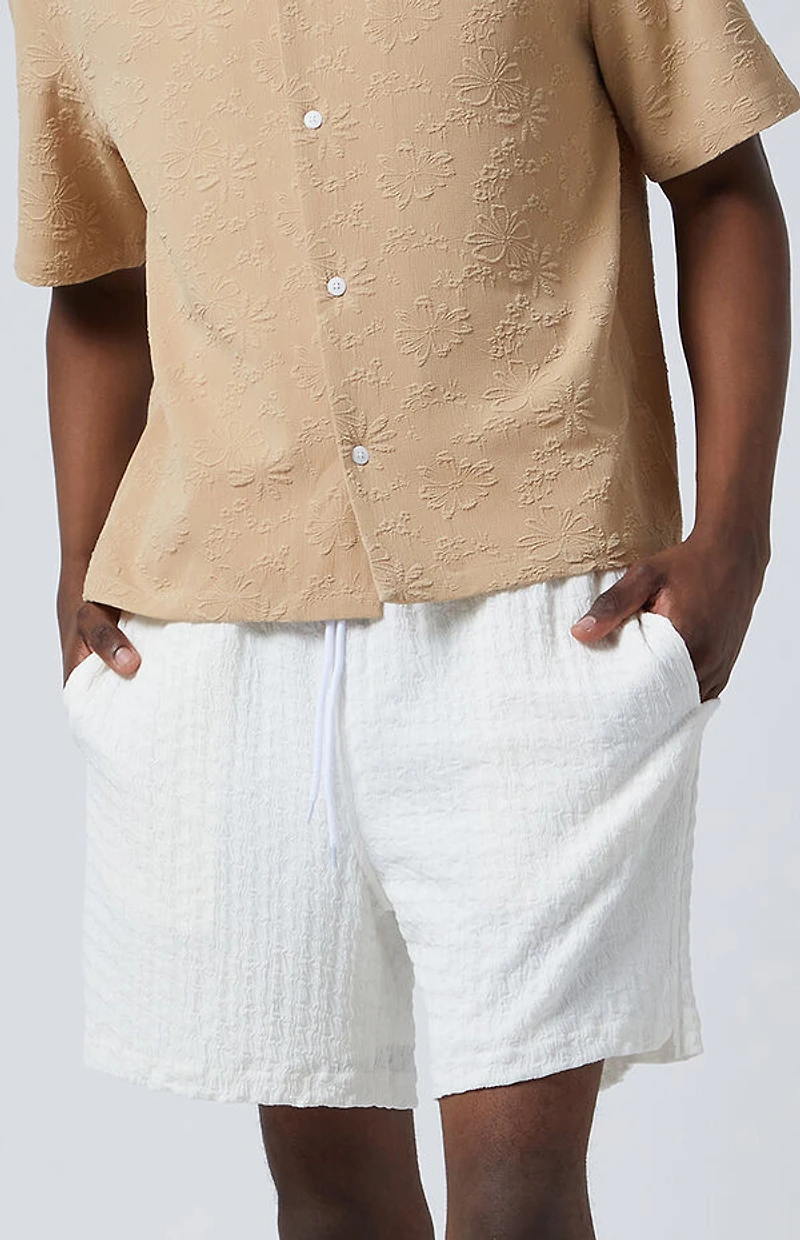 Pacsun Cream Pointelle Textured Shorts