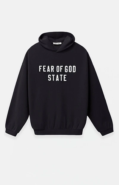Fear of God ESSENTIALS Jet Black '90s Fit Fleece Hoodie