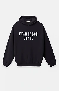 Fear of God ESSENTIALS Jet Black '90s Fit Fleece Hoodie