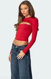 Edikted Revi Front Cut Out Grommet Top