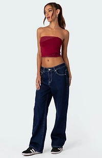 Edikted Lace Patchwork Tube Top