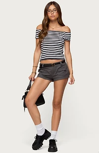 Edikted Amanda Striped Off Shoulder Top