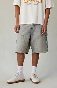 Pacsun Light Blue Tint Baggy Denim Carpenter Shorts
