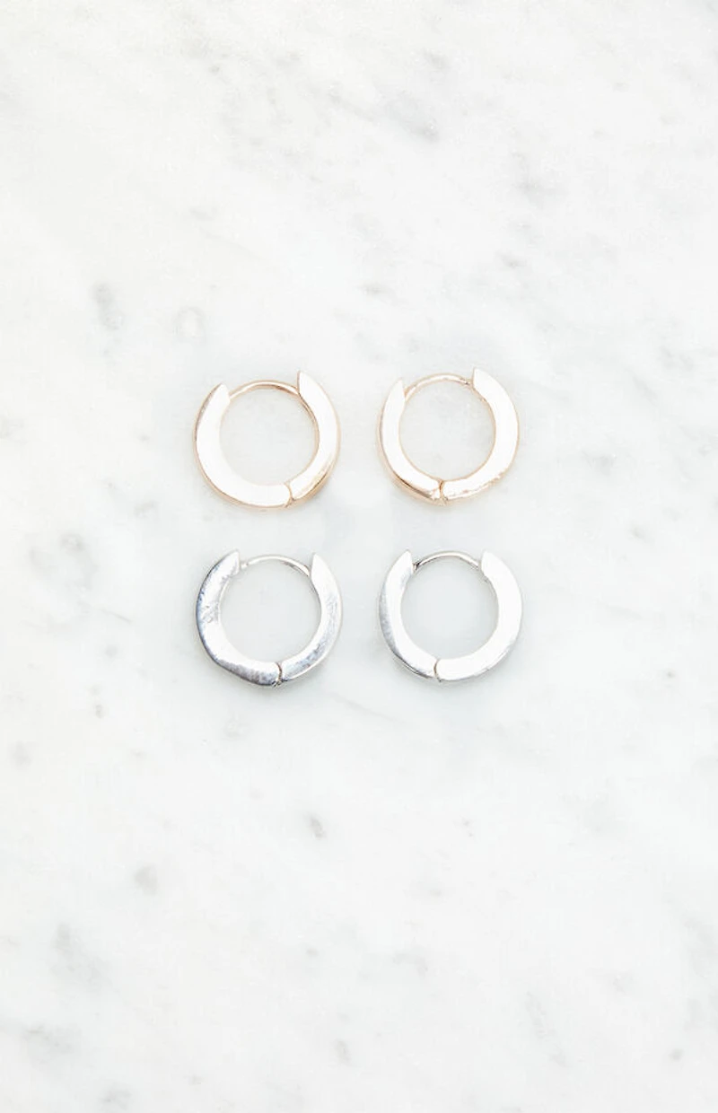 John Galt 2 Pack Thin Hoop Earrings