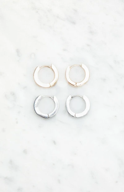 John Galt 2 Pack Thin Hoop Earrings