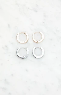 John Galt 2 Pack Thin Hoop Earrings