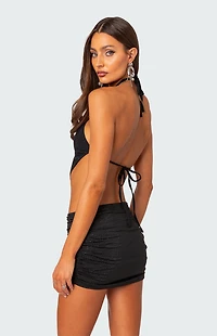 Edikted Neomi Rhinestone Open Back Top