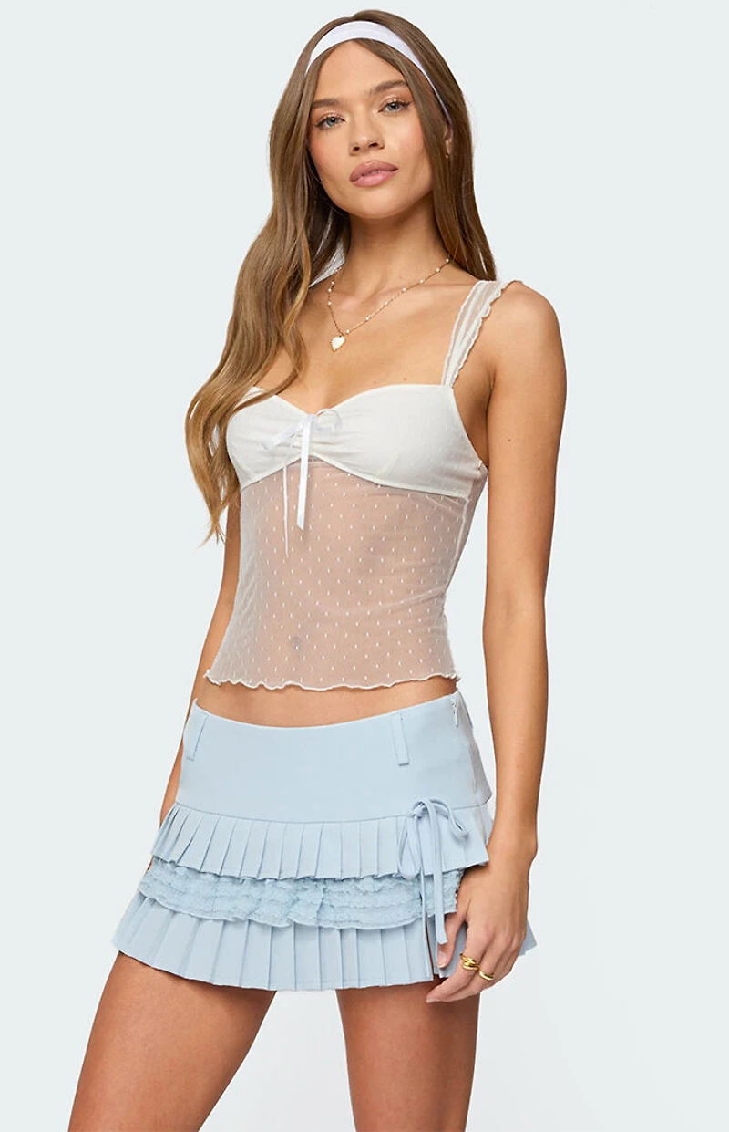Edikted Dotted Sheer Mesh Top
