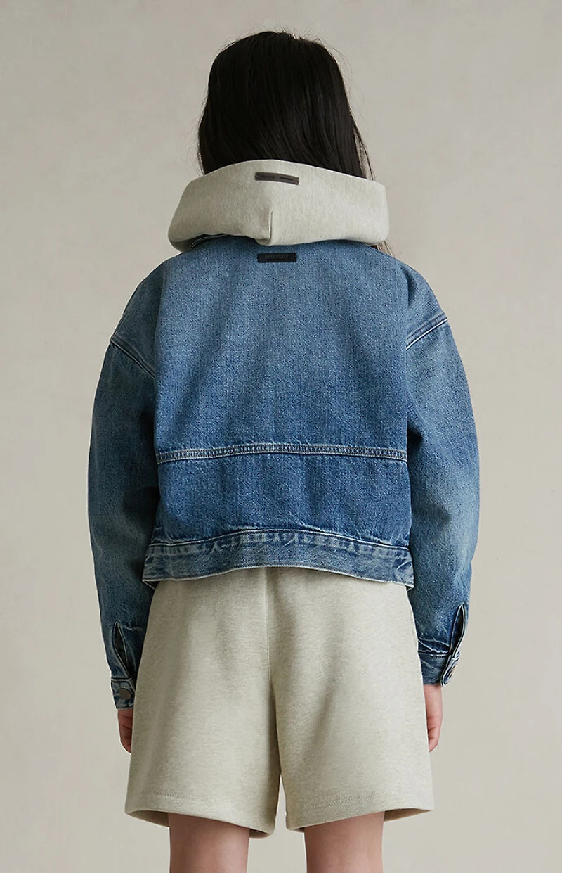 Fear of God ESSENTIALS Kids Classic Blue Denim Trucker Jacket