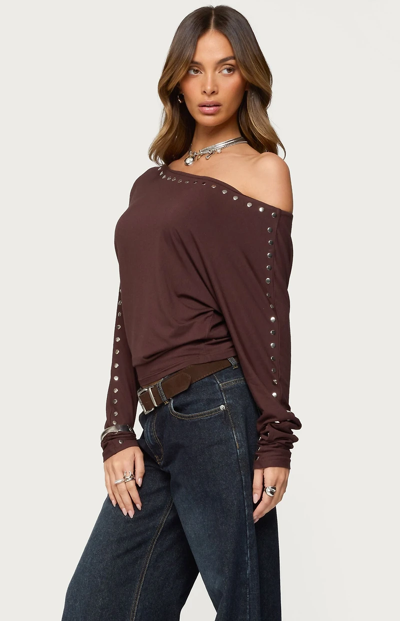 Edikted Paola Off Shoulder Stud Top