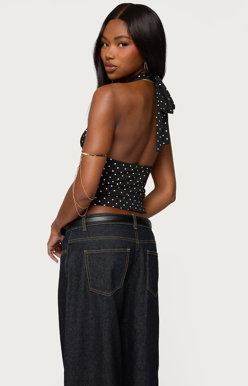 Edikted Blaire Polka Dot Halter Top