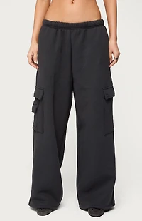Edikted Petite Wide Leg Cargo Sweatpants