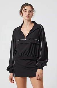 PAC 1980 Active Cropped Half Zip Windbreaker Track Jacket