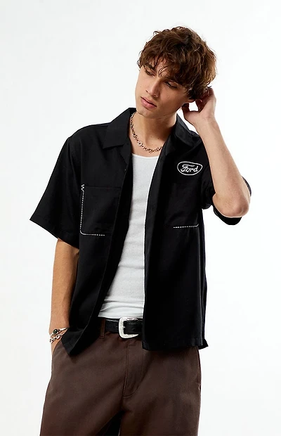 FORD Pick Stitch Cropped Camp Shirt