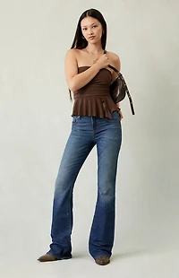 Pacsun Jade Low Rise Bootcut Jeans Stretch Dark Blue