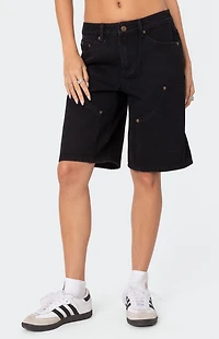 Edikted Jacqui Low Rise Denim Bermuda Shorts