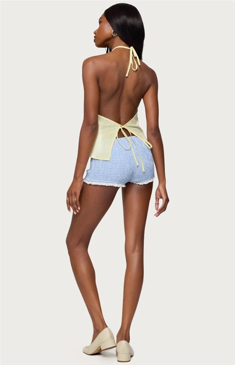 Edikted Oliviana Linen Look Halter Top