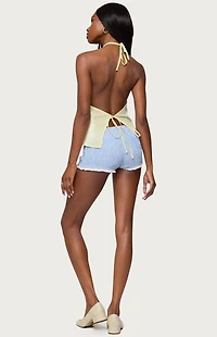 Edikted Oliviana Linen Look Halter Top