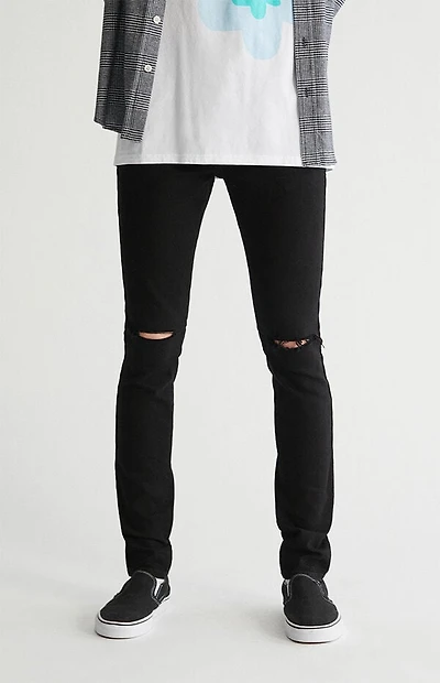 Pacsun Black Ripped Stacked Skinny Jeans