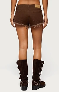 Edikted Josefina Low Rise Denim Shorts