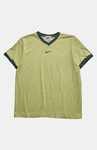 PS VINTAGE Green 2000s Nike V-Neck Graphic T-Shirt