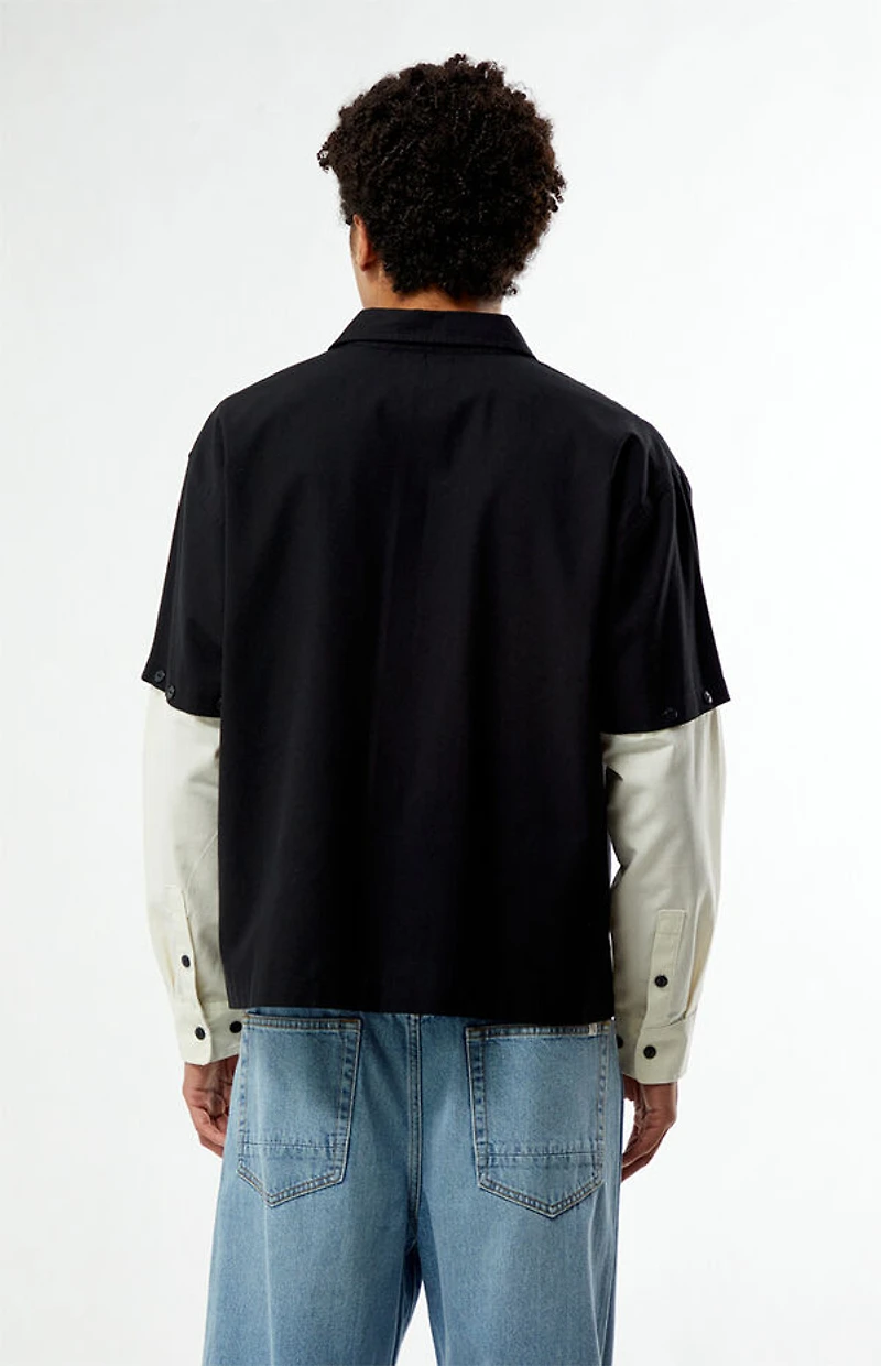 Pacsun Black & White 2fer Long Sleeve Shirt