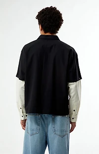 Pacsun Black & White 2fer Long Sleeve Shirt
