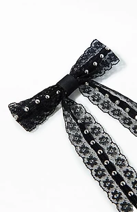 LA Hearts Studded Bow Barrette