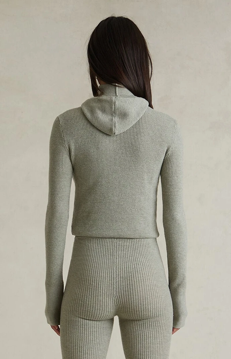 Fear of God ESSENTIALS Women’s Abbey Stone Waffle Knit Tight Hooded Sweater