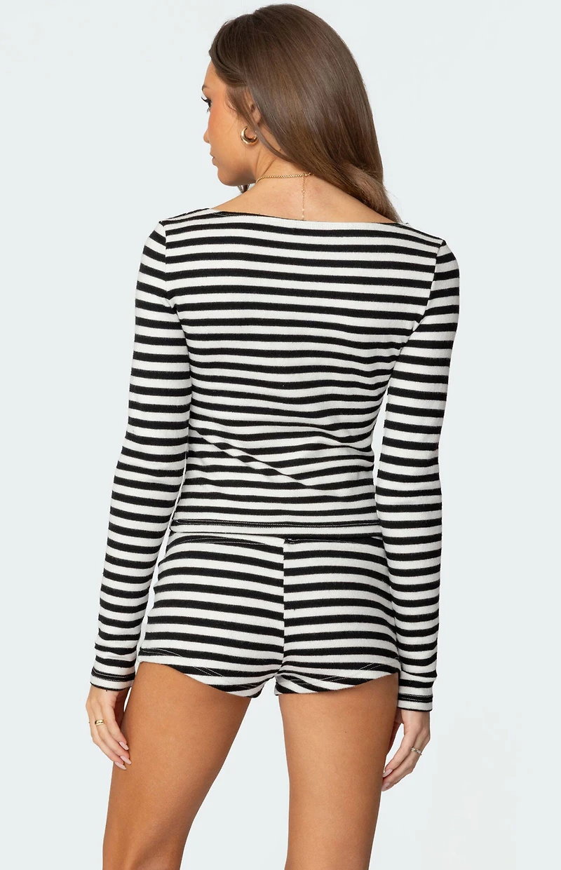 Edikted Hali Striped Knit Top