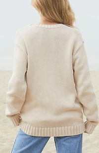 John Galt Nico American Flag Crew Neck Sweater