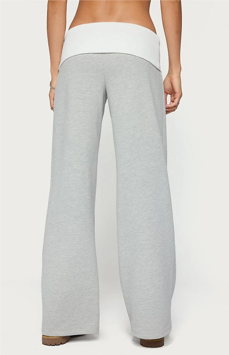 Edikted Idha Contrast Foldover Baggy Sweatpants