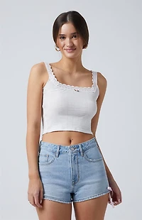 Pacsun Light Indigo Side Stripe Bow High Waisted Denim Festival Shorts