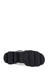 AZALEA WANG Women's Orquidea Black 3D Flower Combat Boots