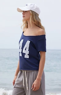 John Galt Blue 44 Robyn Off-The-Shoulder Top