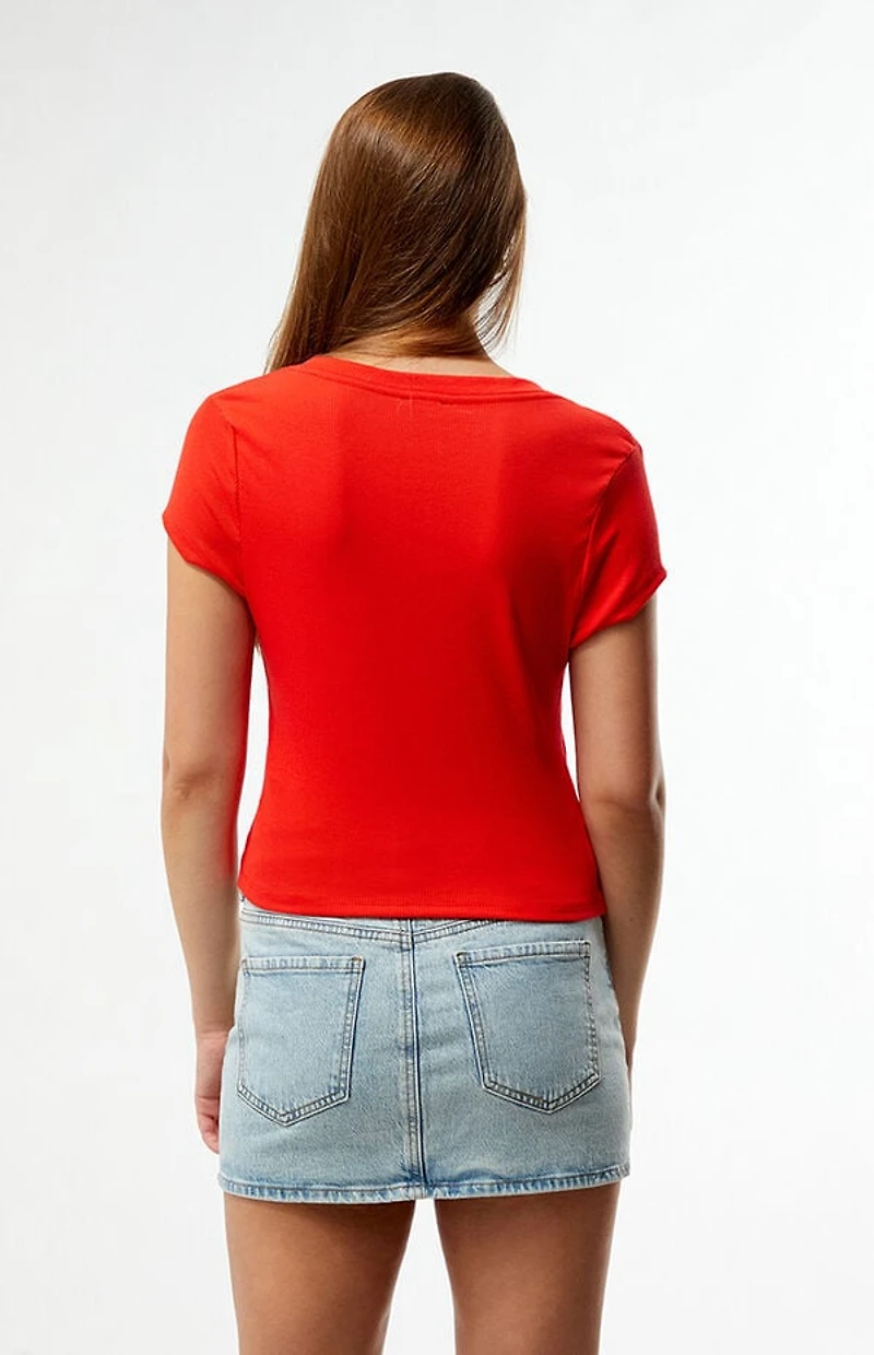 True Religion Ribbed Cap Sleeve V-Neck T-Shirt