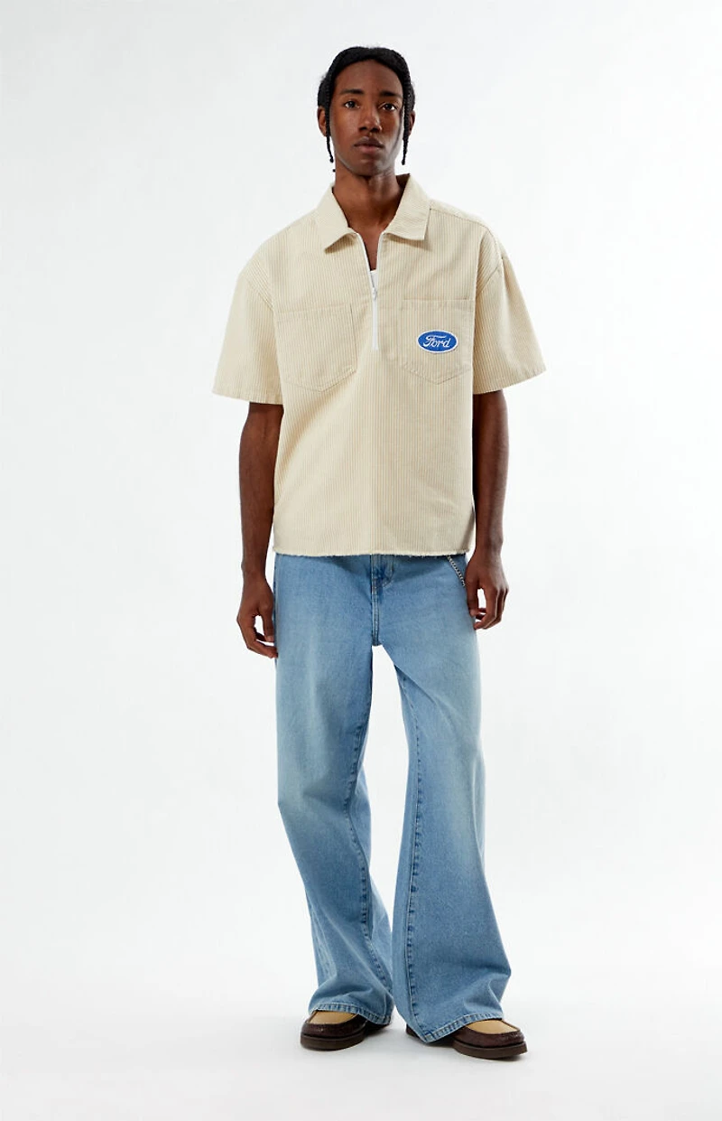 FORD Striped Quarter-Zip Shirt