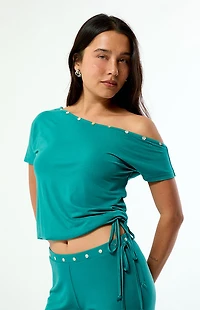 Beverly and Beck Hallie Shell Off-The-Shoulder Top