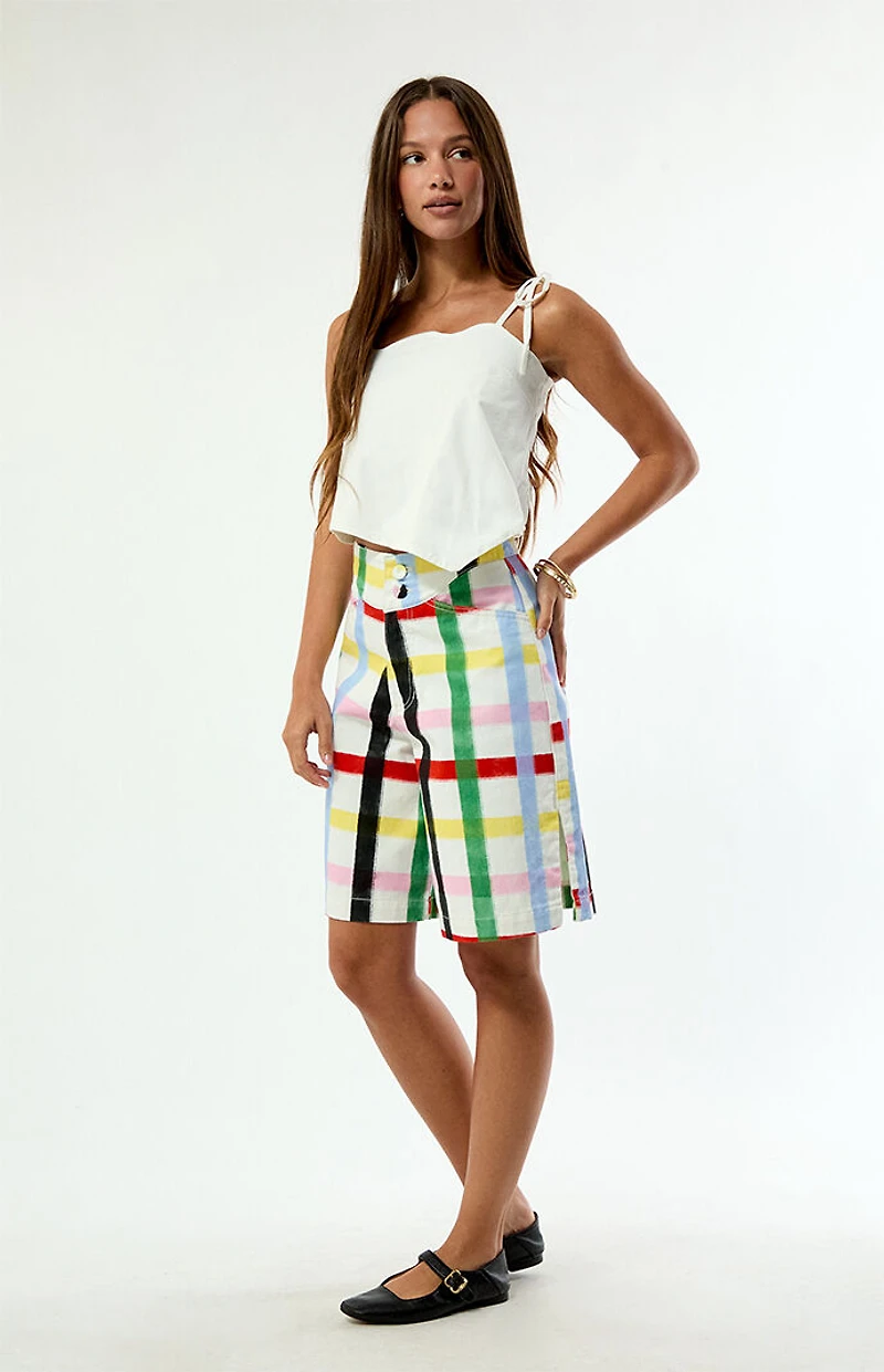 Sixxta Rainbow Confetti Wishes Jorts