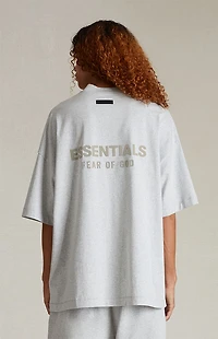 Fear of God ESSENTIALS Light Heather Grey V-Neck T-Shirt