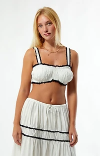 WEWOREWHAT Ruched Crop Top
