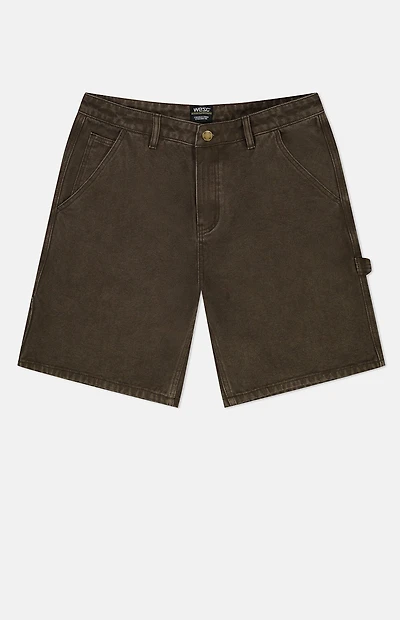 WeSC Brown Carpenter Baggy Shorts