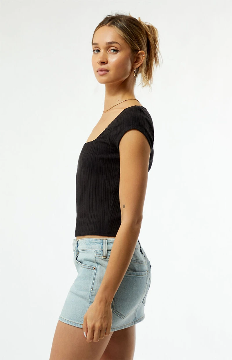 Your Favorite Dakota Square Neck Lace T-Shirt