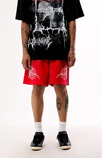 Civil Red Thorn Of The Stem Sweat Shorts