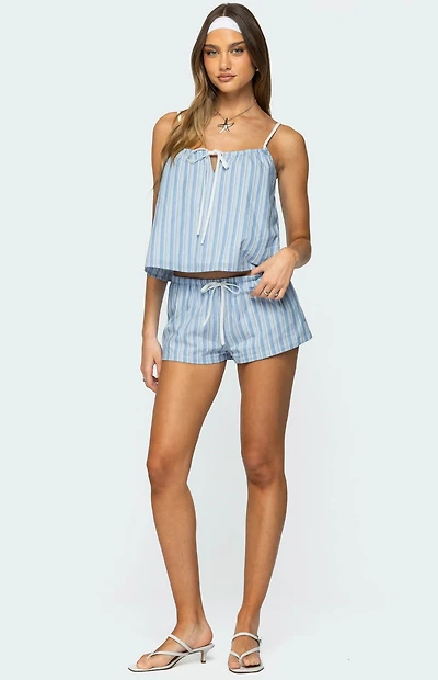 Edikted Birkley Striped Shorts